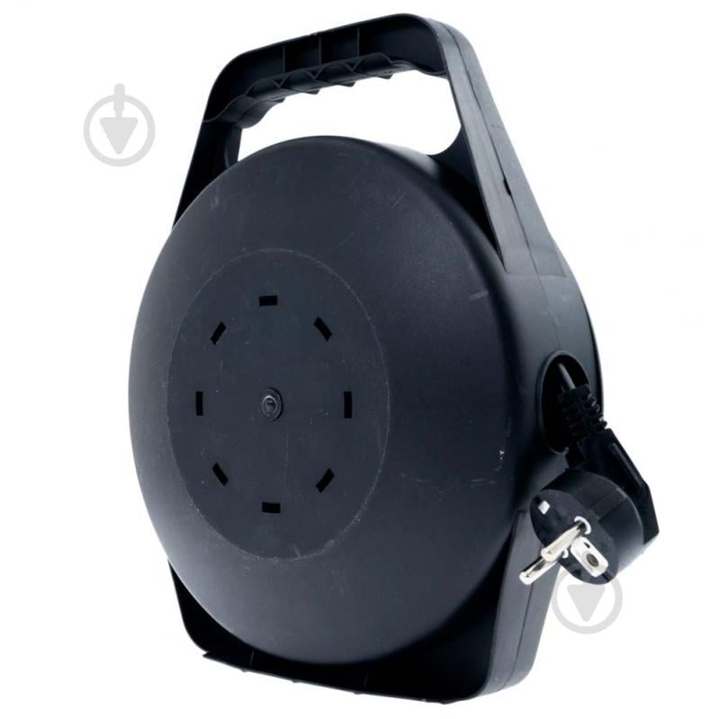 Удлинитель на катушке Quantum с термореле 8 м с заземлением 4 гн. черный с желтым QM-9D4308 - фото 3 Удлинитель на катушке Quantum с термореле 8 м с заземлением 4 гн. черный с желтым QM-9D4308 - фото 3