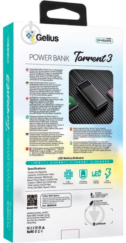 Повербанк Gelius Pro Torrent 3 20000 mAh black (GP-PB20015) - фото 8