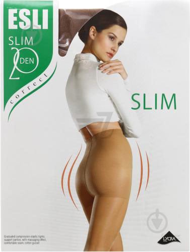 Колготки ESLI SLIM 20 den visone 5 бежевый - фото 1