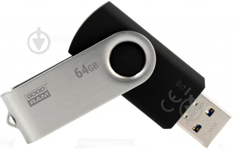 Флеш-пам'ять USB Goodram UTS3 Twister 64 ГБ USB 3.0 black (UTS3-0640K0R11) - фото 1