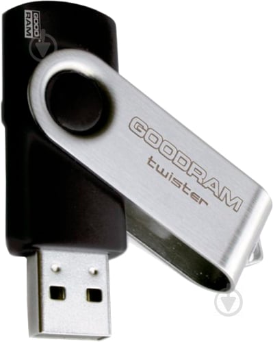 Флеш-пам'ять USB Goodram UTS2 Twister 32 ГБ USB 2.0 black/silver (UTS2-0320K0R11) - фото 2