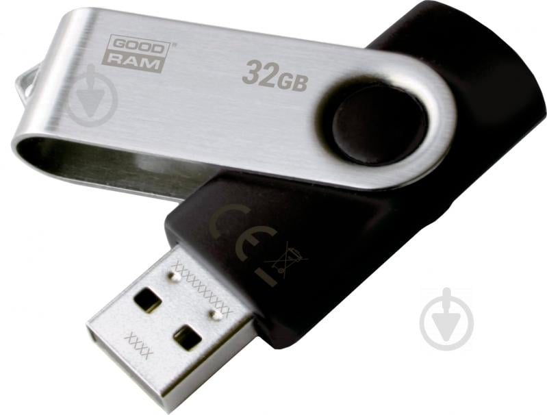 Флеш-пам'ять USB Goodram UTS2 Twister 32 ГБ USB 2.0 black/silver (UTS2-0320K0R11) - фото 1