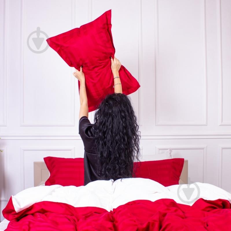 Наволочка сатин Benedikt Duet 70x70 см бордовый/молочный MirSon - фото 3 Наволочка сатин Benedikt Duet 70x70 см бордовый/молочный MirSon - фото 3