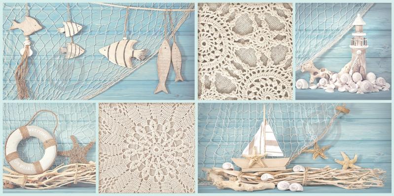 Декор Tiger морская бирюза 25x50 - фото 1