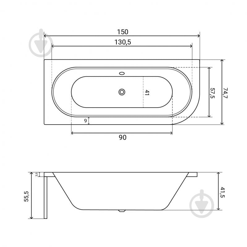 Ванна акриловая Helmken MarbellaLux 1984E3867N 150х74,7 см комплект 3 в 1 - фото 2 Ванна акриловая Helmken MarbellaLux 1984E3867N 150х74,7 см комплект 3 в 1 - фото 2