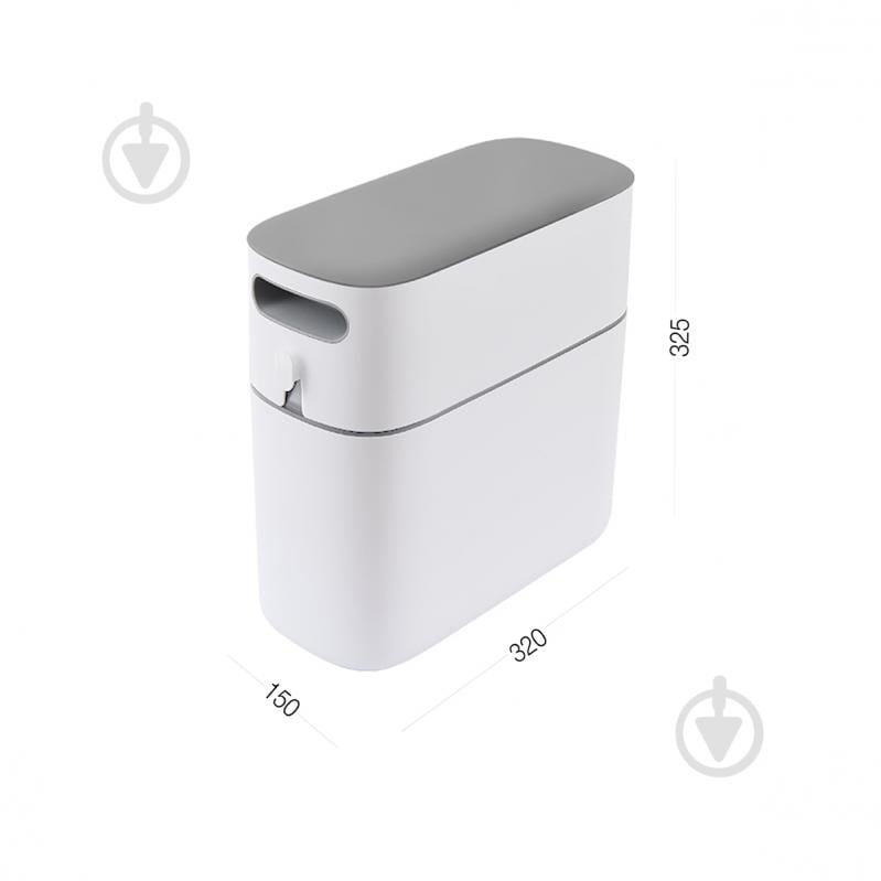 Відро для сміття MVM BIN-22 12L White/Gray - фото 3