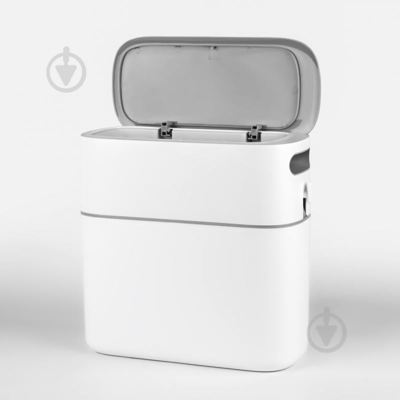 Ведро для мусора MVM BIN-22 12L White/Gray - фото 2