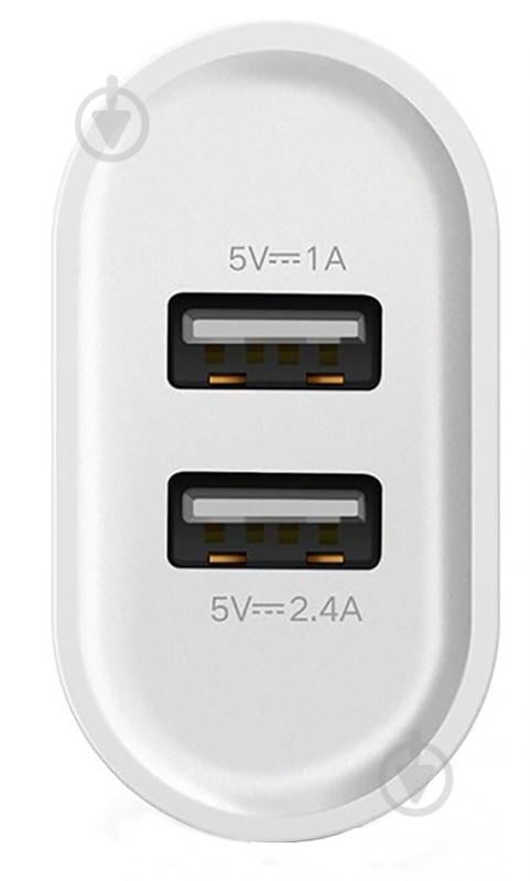 Сетевое зарядное устройство UGREEN CD104 Dual USB Wall Charger 3.4A White (20384) - фото 2