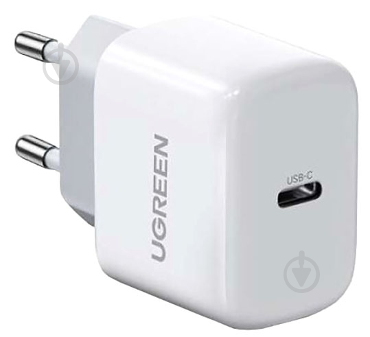 Мережевий зарядний пристрій UGREEN CD241 USB Type-C 20W Mini PD PD3.0 Fast Charger 3A White (10220) - фото 1