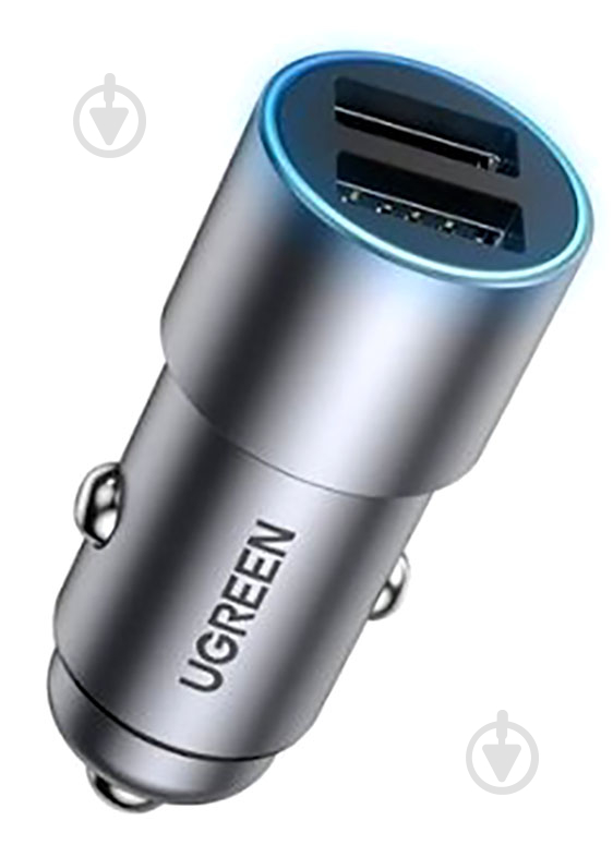 Автомобільний зарядний пристрій UGREEN CD130 Dual USB Car Charger 24W 2.4A Gray (50592) - фото 1