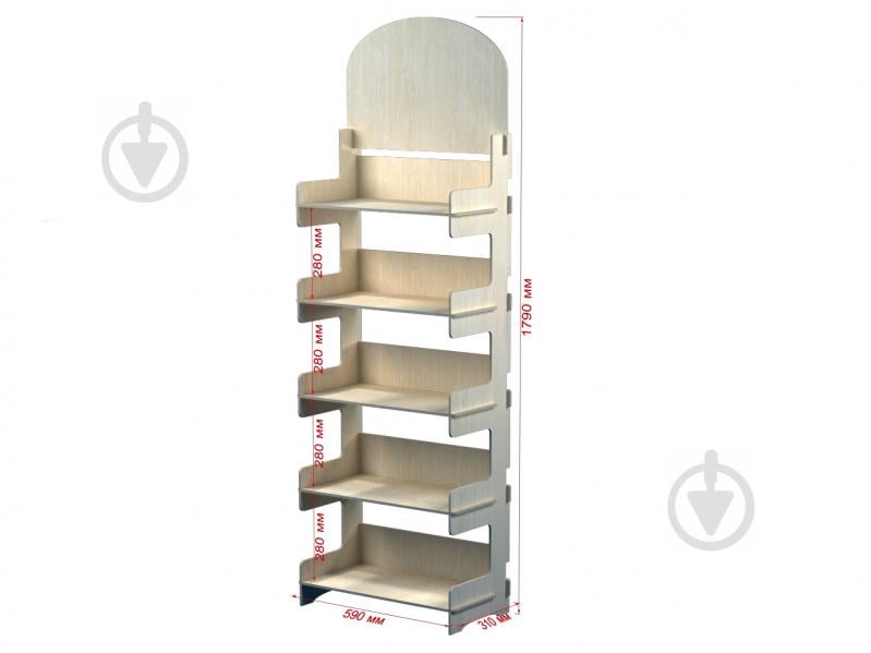 Стеллаж деревянный Андреа 59х179х31 см ST-1 - фото 1