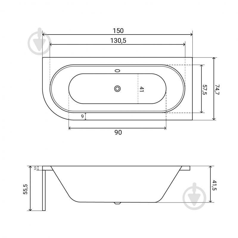 Ванна акриловая Helmken MarbellaLux A1G8035449 150х74,7 см комплект 4 в 1 - фото 2 Ванна акриловая Helmken MarbellaLux A1G8035449 150х74,7 см комплект 4 в 1 - фото 2