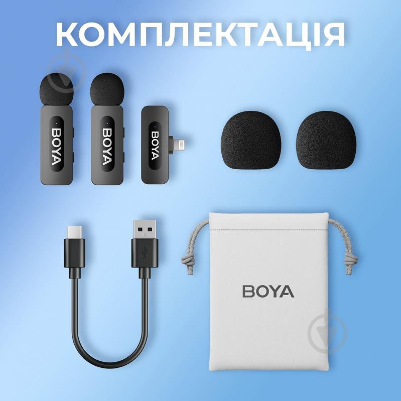 Микрофон петличный Boya Lightning Black (BY-V2) - фото 17 Микрофон петличный Boya Lightning Black (BY-V2) - фото 17