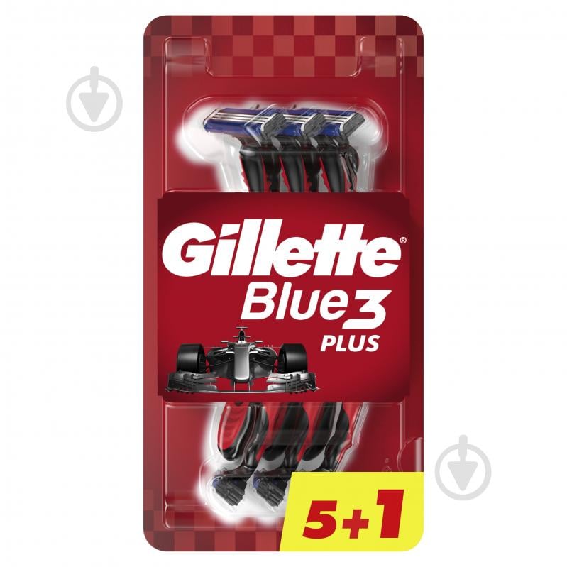 Одноразовая бритва GILLETTE Blue3 Plus Red 6 шт. - фото 1 Одноразовая бритва GILLETTE Blue3 Plus Red 6 шт. - фото 1