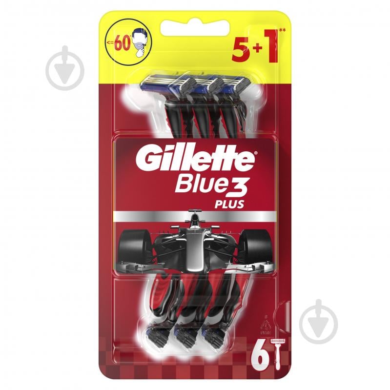 Одноразовая бритва GILLETTE Blue3 Plus Red 6 шт. - фото 2 Одноразовая бритва GILLETTE Blue3 Plus Red 6 шт. - фото 2