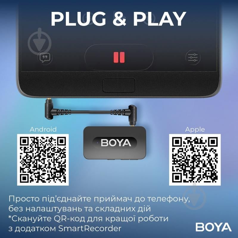 Микрофон петличный Boya TRS for camera Black (BY-V35) - фото 11