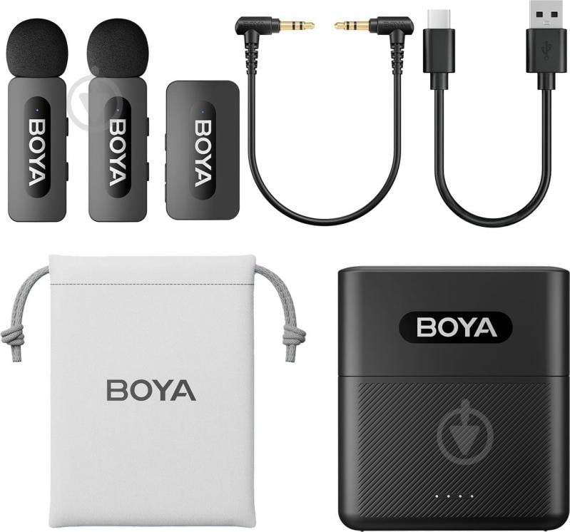 Микрофон петличный Boya TRS for camera Black (BY-V35) - фото 2