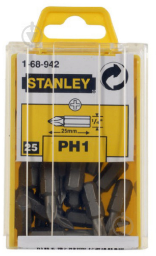 Насадка Stanley викруткова "Philips" PH1 х 25 мм 25 шт. 1-68-942 - фото 1