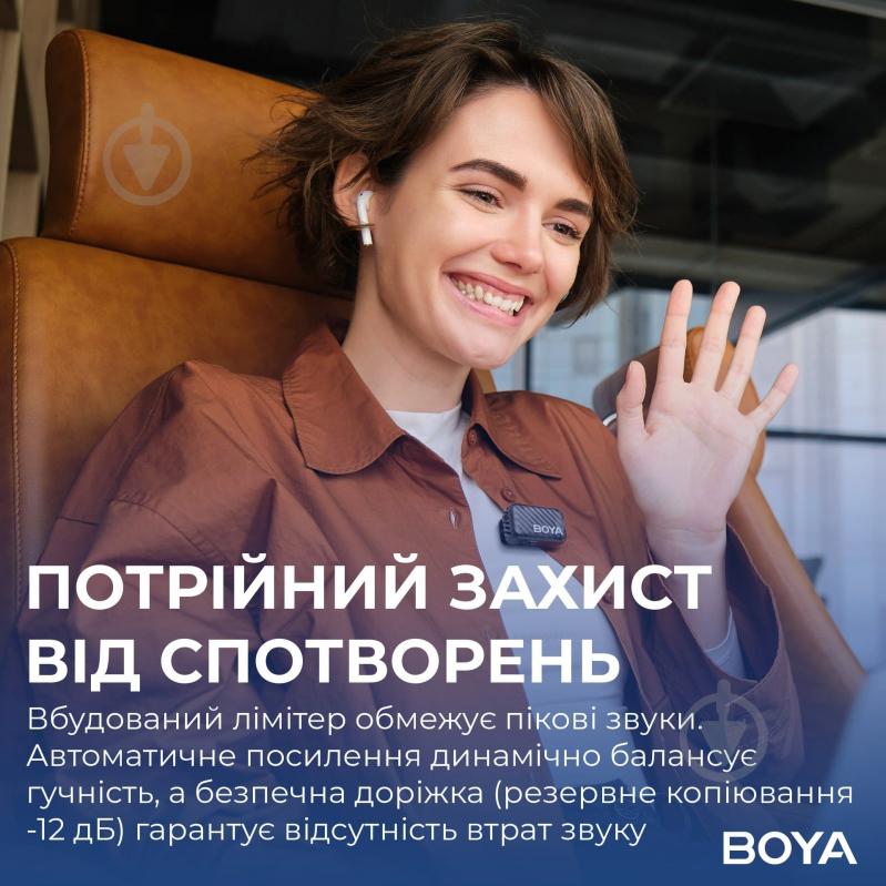 Микрофон петличный Boya Type-C/TRS Black (MIC 2-02) - фото 16