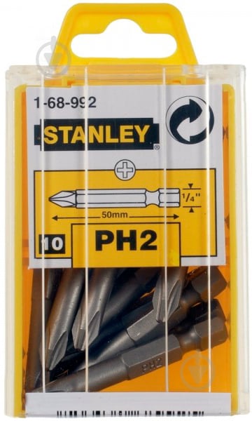 Насадка Stanley викруткова "Philips" PH2 х 50 мм 10 шт. 1-68-992 - фото 1