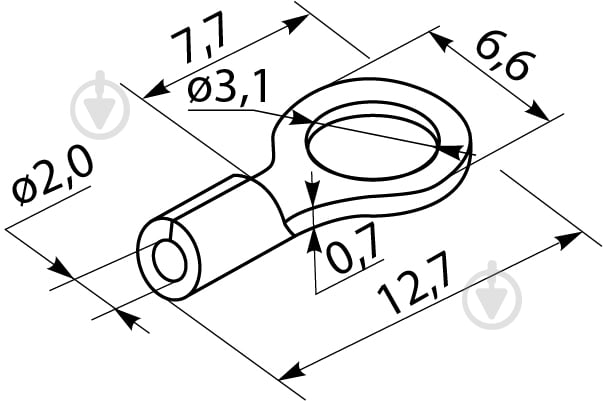 Наконечник кільцевий ізольований АСКОУКРЕМ RV 2-3,2 100 шт. синій A0060030045 - фото 4 Наконечник кільцевий ізольований АСКОУКРЕМ RV 2-3,2 100 шт. синій A0060030045 - фото 4