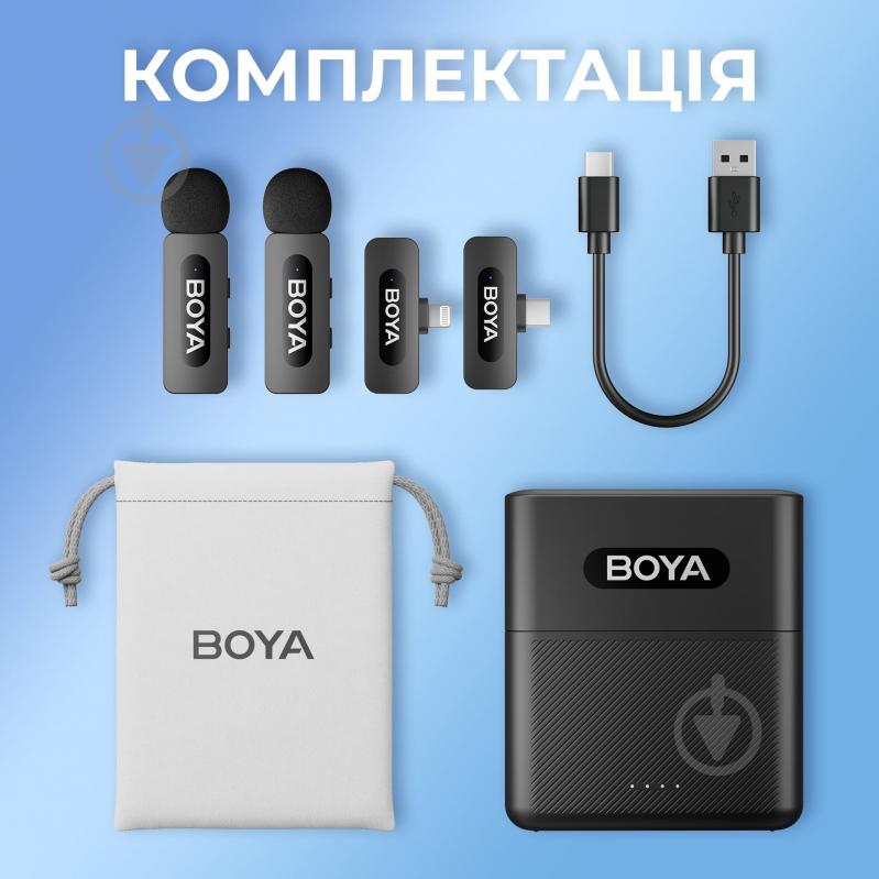 Мікрофон петличний Boya Type-C/Lightning Black (BY-V3 combo) - фото 18