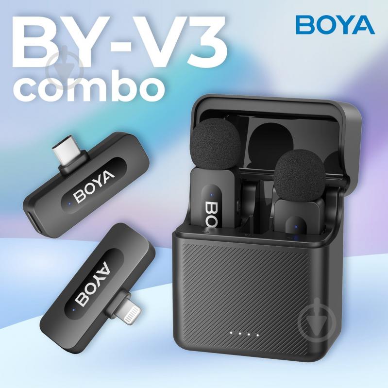 Мікрофон петличний Boya Type-C/Lightning Black (BY-V3 combo) - фото 7