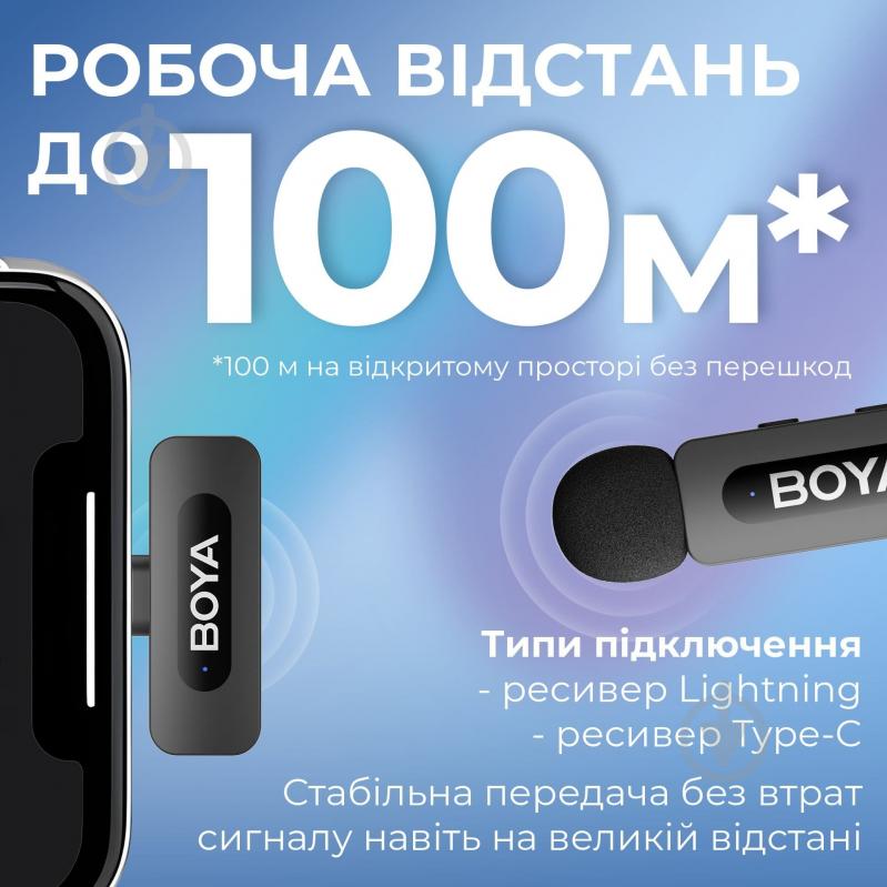 Мікрофон петличний Boya Type-C/Lightning Black (BY-V3 combo) - фото 9