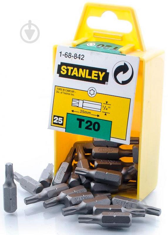 Насадка Stanley отверточная "TORX" T20 х 25 мм 25 шт. 1-68-842 - фото 1