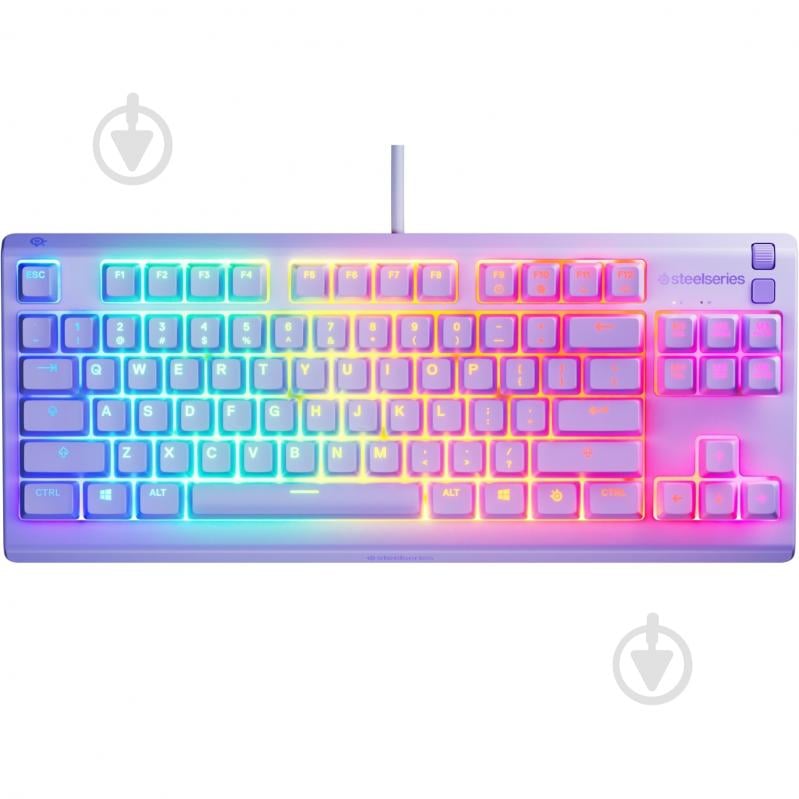 Клавіатура ігрова SteelSeries Apex 3 TKL (64940) lavander - фото 1
