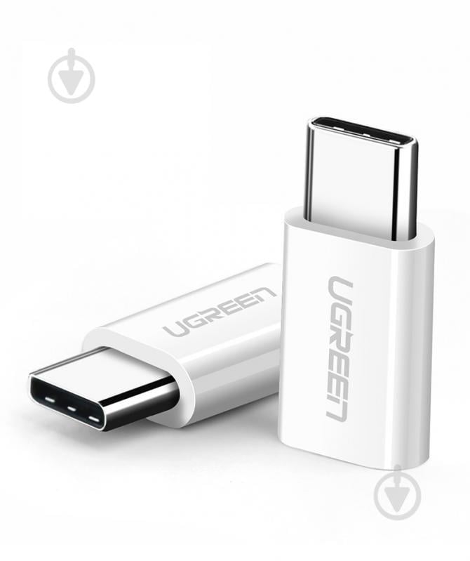 Адаптер UGREEN US157 USB Type-C to microUSB OTG Adapter білий (30154) - фото 1