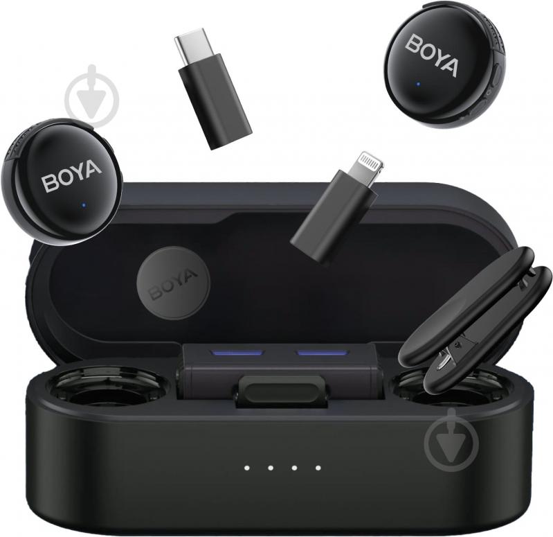Мікрофон петличний Boya LINK 3-01 Type-C/TRS/Lightning Black (LINK 3-01) - фото 1