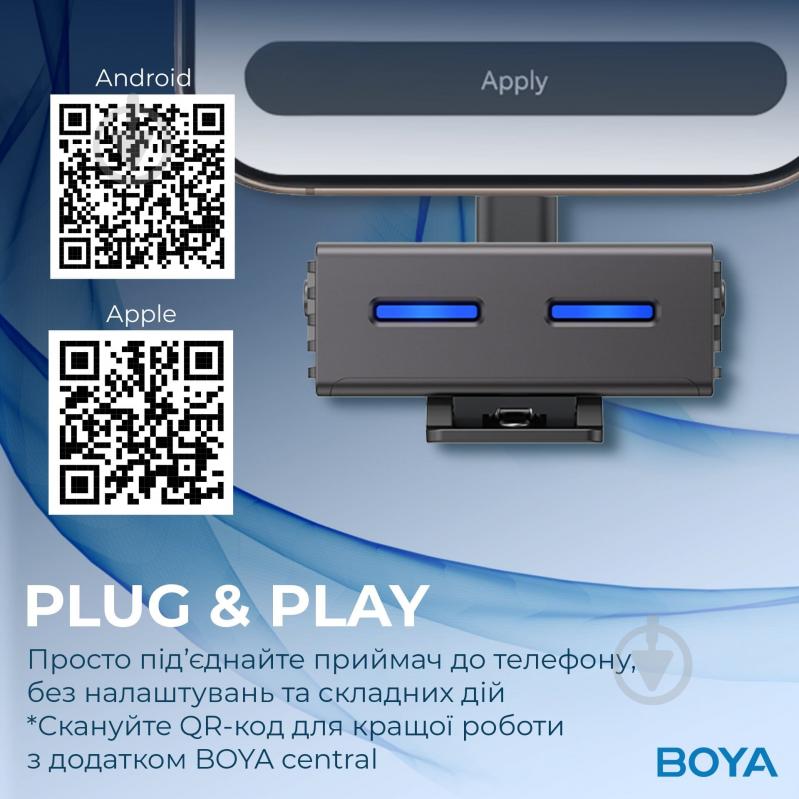 Мікрофон петличний Boya LINK 3-01 Type-C/TRS/Lightning Black (LINK 3-01) - фото 11