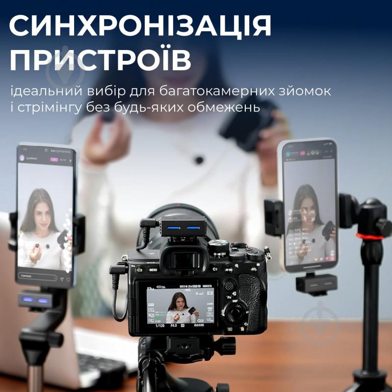 Мікрофон петличний Boya LINK 3-01 Type-C/TRS/Lightning Black (LINK 3-01) - фото 9