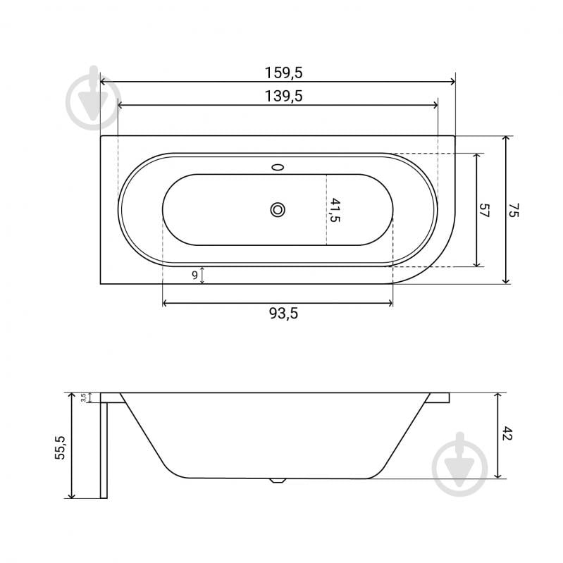 Ванна акриловая Helmken MarbellaLux 525F9S8117 159,5х75 см комплект 4 в 1 - фото 2 Ванна акриловая Helmken MarbellaLux 525F9S8117 159,5х75 см комплект 4 в 1 - фото 2