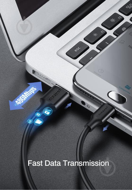 Кабель UGREEN US289 USB 2.0 to Micro Cable Nickel Plating 2A 0,5 м черный (60135) - фото 8