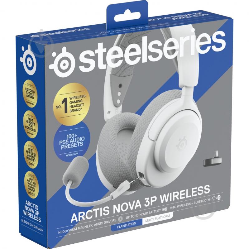 Гарнитура игровая SteelSeries Arctis Nova 3P white (61687) - фото 5 Гарнитура игровая SteelSeries Arctis Nova 3P white (61687) - фото 5