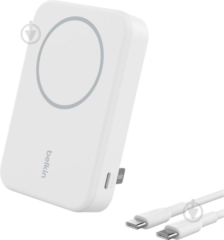 Повербанк Belkin MagSafe Qi2 10000 mAh white (BPD008BTWH) - фото 2 Повербанк Belkin MagSafe Qi2 10000 mAh white (BPD008BTWH) - фото 2