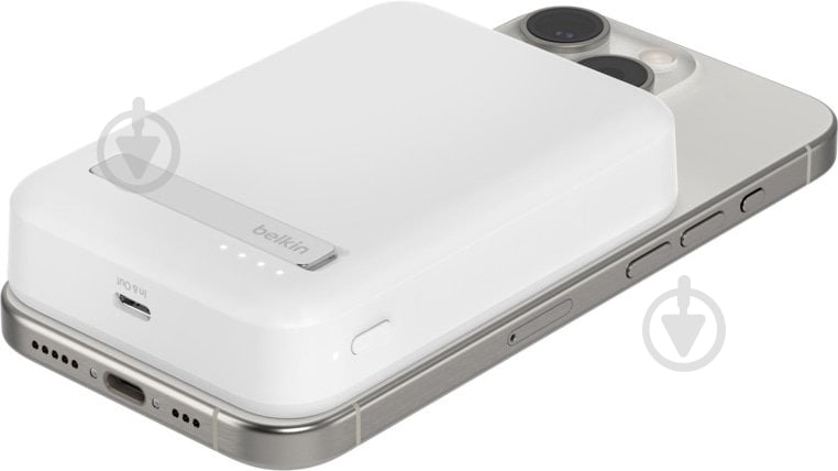 Повербанк Belkin MagSafe Qi2 10000 mAh white (BPD008BTWH) - фото 4 Повербанк Belkin MagSafe Qi2 10000 mAh white (BPD008BTWH) - фото 4