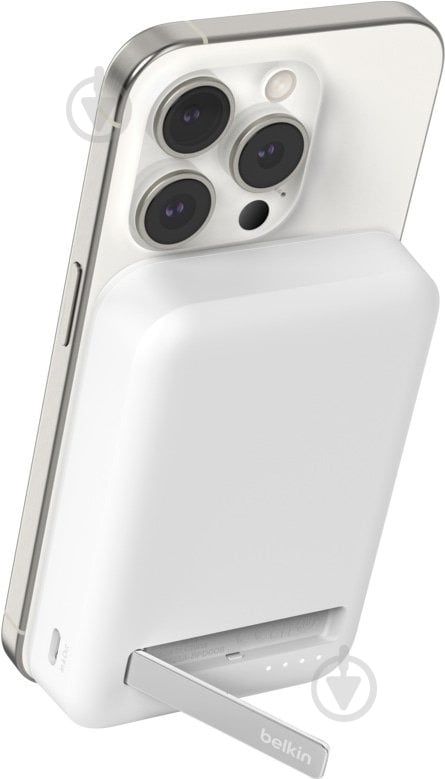 Повербанк Belkin MagSafe Qi2 10000 mAh white (BPD008BTWH) - фото 6 Повербанк Belkin MagSafe Qi2 10000 mAh white (BPD008BTWH) - фото 6