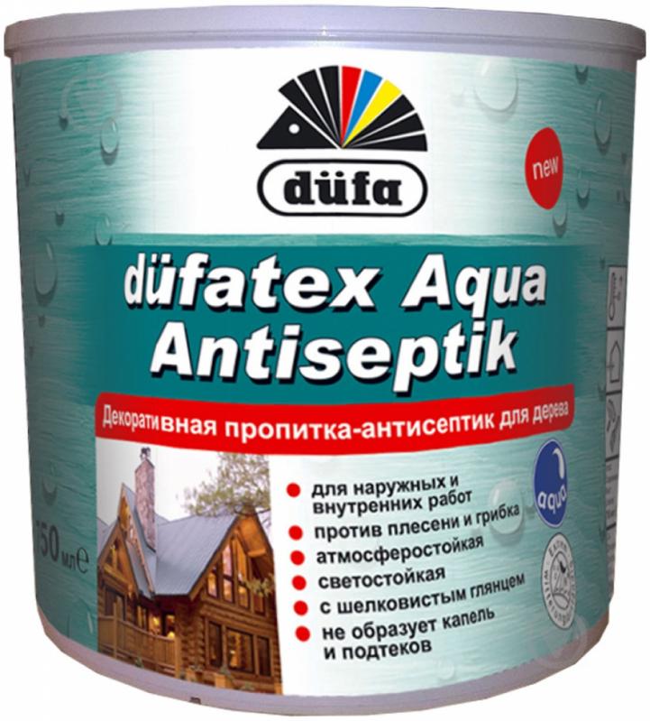 Просочувач Dufa dufatex Aqua Antiseptik білий шовковистий глянець 0,75 л - фото 2