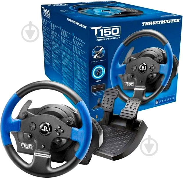 Игровой руль Thrustmaster 150 Force Feedback Official Sony licensed black/blue - фото 5