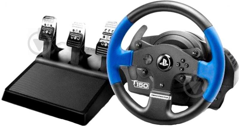 Игровой руль Thrustmaster T150 RS PRO Official PS4™ licensed black/blue - фото 1