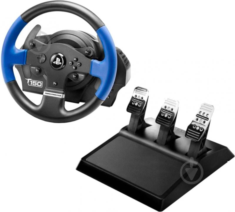 Игровой руль Thrustmaster T150 RS PRO Official PS4™ licensed black/blue - фото 2