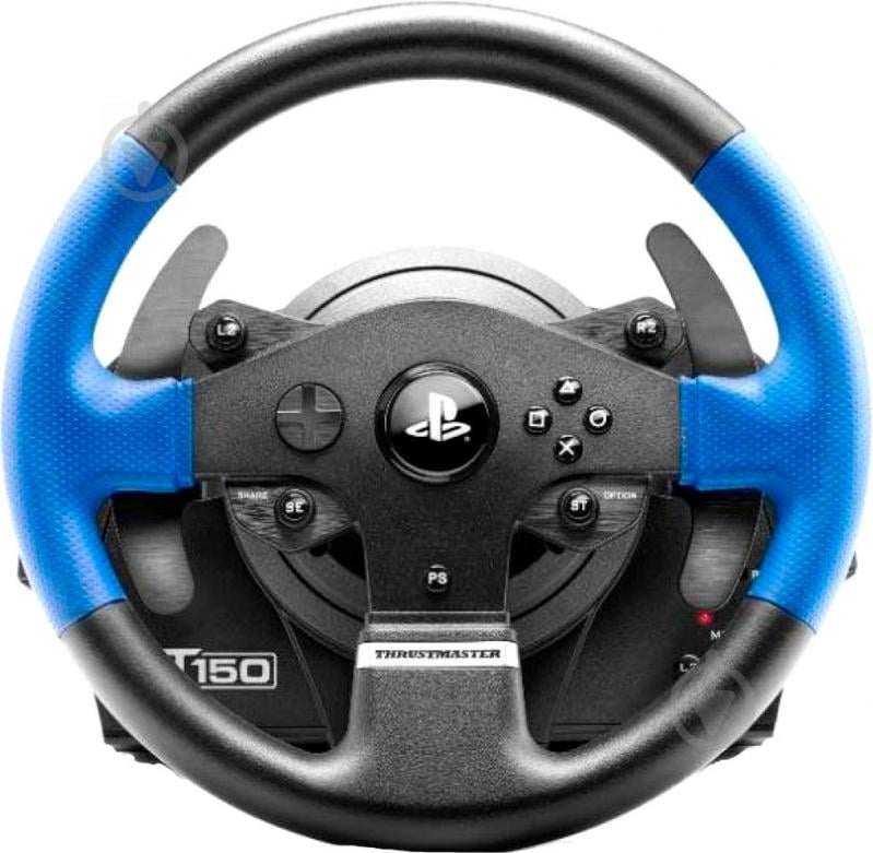 Игровой руль Thrustmaster T150 RS PRO Official PS4™ licensed black/blue - фото 3