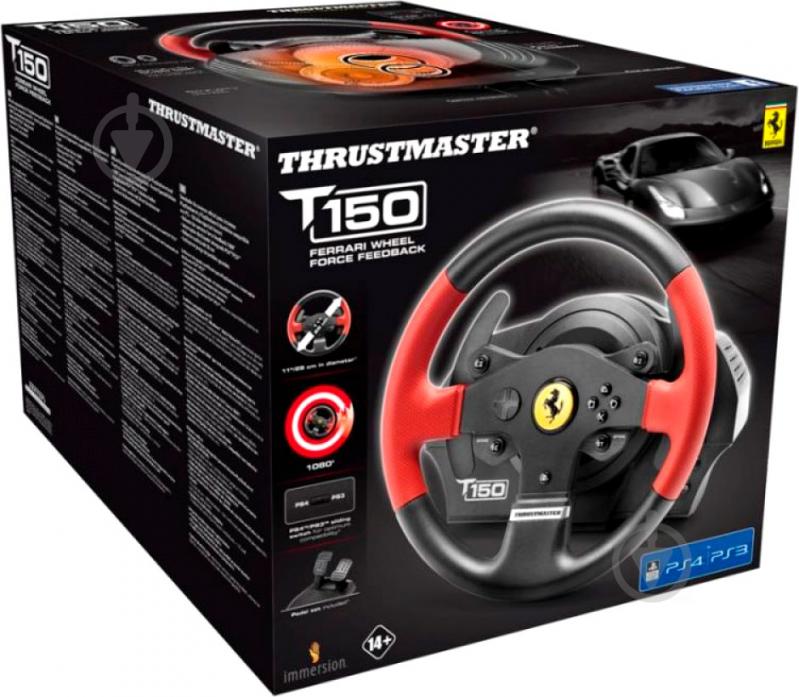 Игровой руль Thrustmaster T150 Ferrari Wheel with Pedals black/red - фото 5