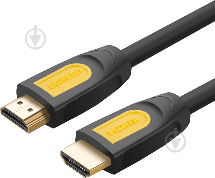 Кабель UGREEN HD101 HDMI Round Cable 1 м черный с желтым (10115) - фото 1