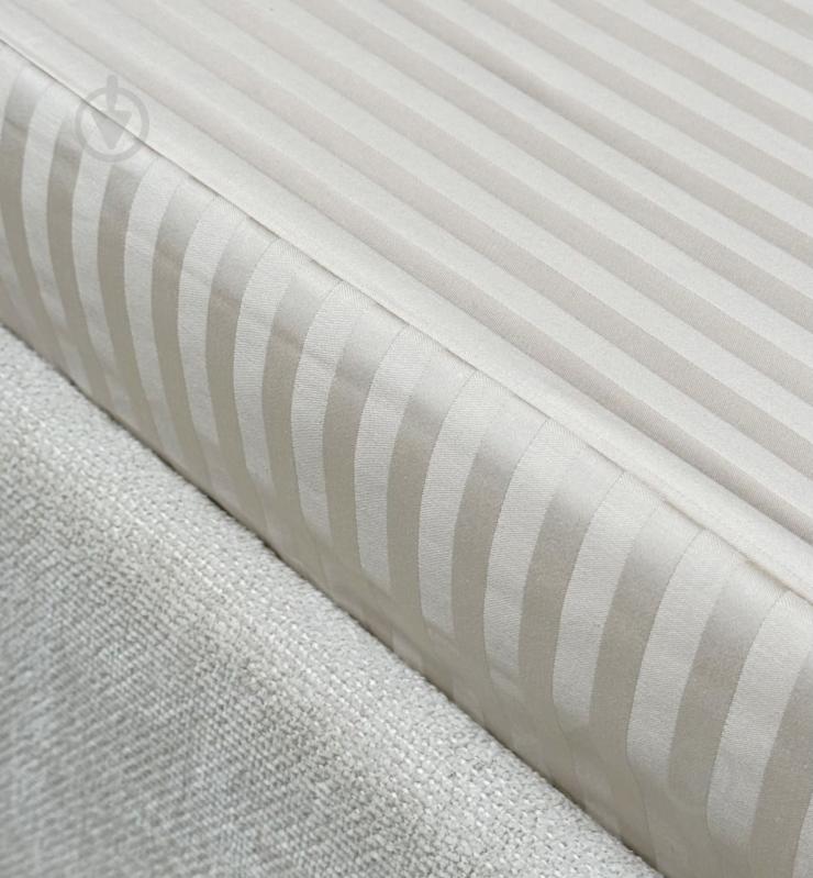 Простирадло Сатин Boston Ivory Beige Stripe 90x190 см бежевий U-tek - фото 2