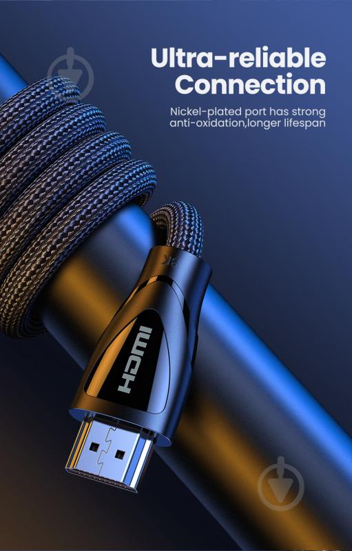 Кабель UGREEN HD140 HDMI Cable with Braided 1 м чорний (80401) - фото 3