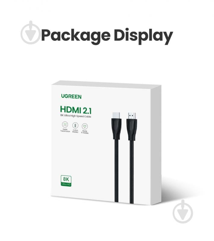 Кабель UGREEN HD140 HDMI Cable with Braided 1 м чорний (80401) - фото 5